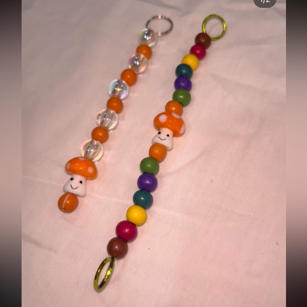 2 groovy keychains handmade